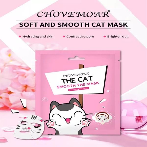 Chovemoar Moisturizing face mask with a cat face
